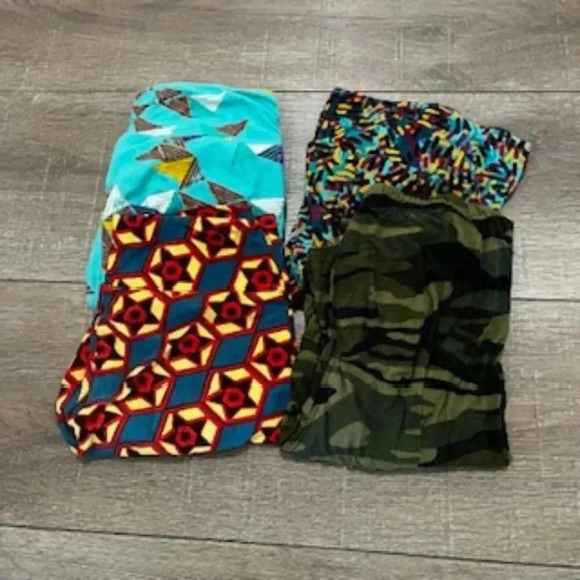 Lularoe‎ Leggings Set Of 4 Various Colorful Prints Women’s Sz Small - Picture 1 of 14